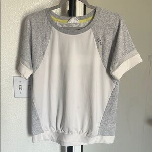 Lane By Sporty Gray and White Top